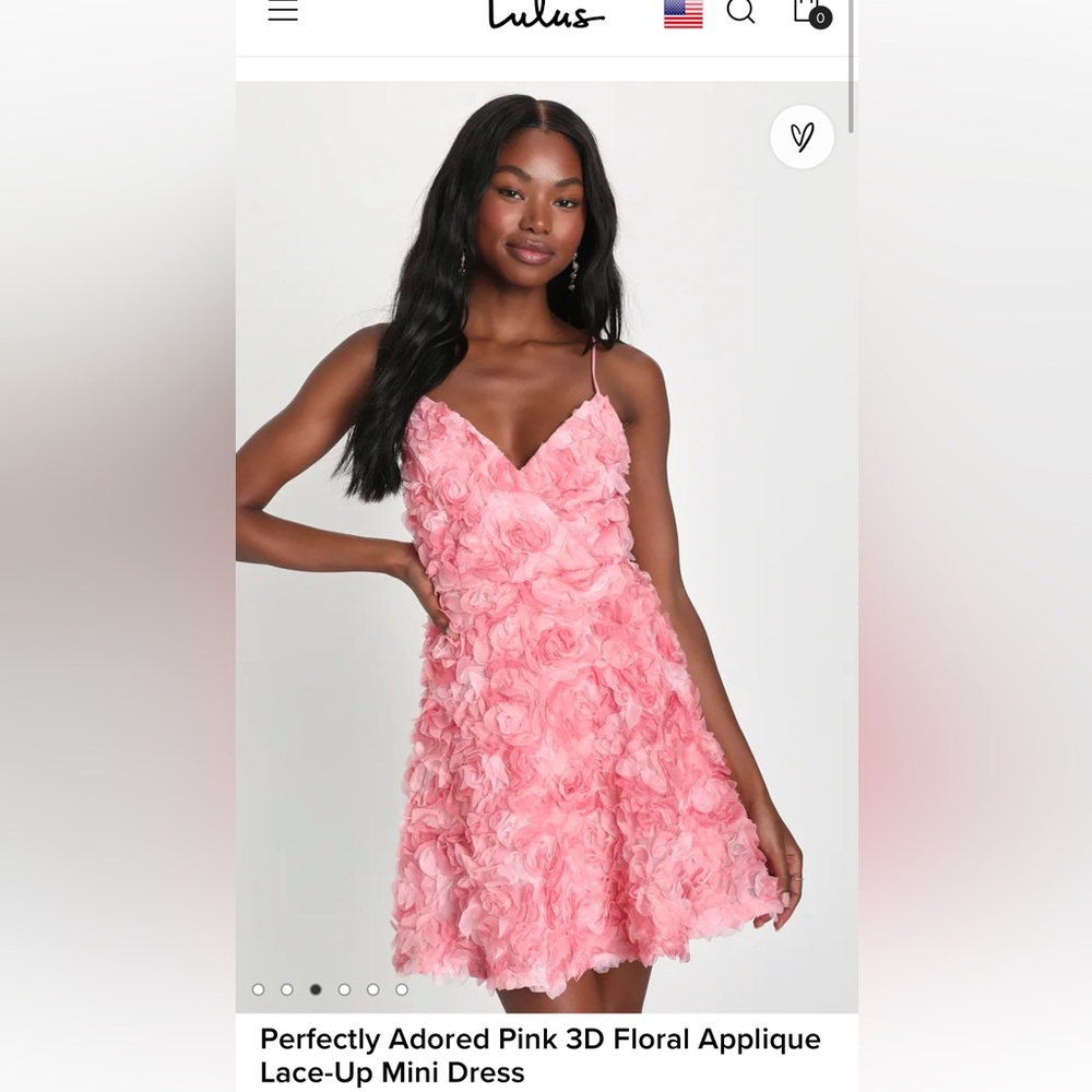 Pink floral mini dress